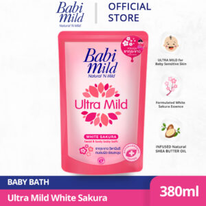 Babi Mild Baby Bath 380ml White Sakura