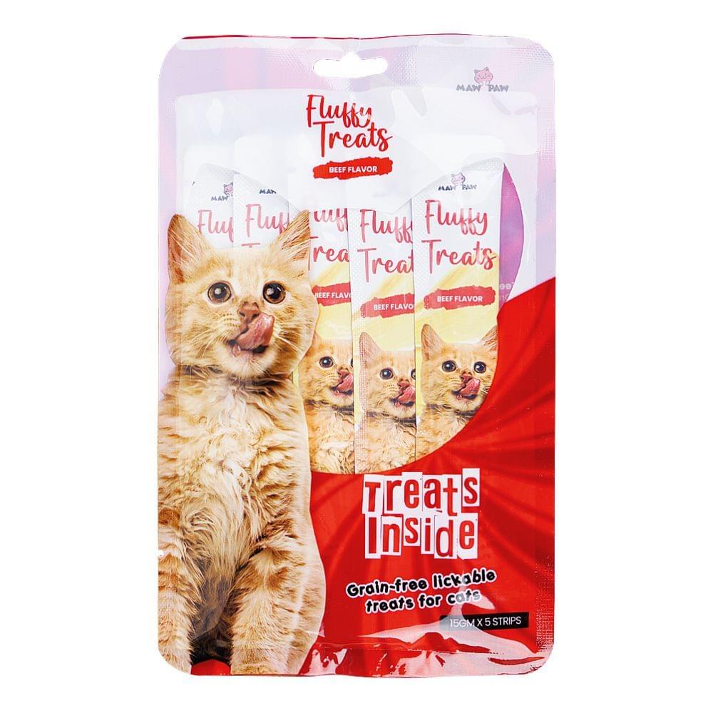 Fluffy Paw Creamy Treats 5 Tubes Beef Flavor 1 Unit