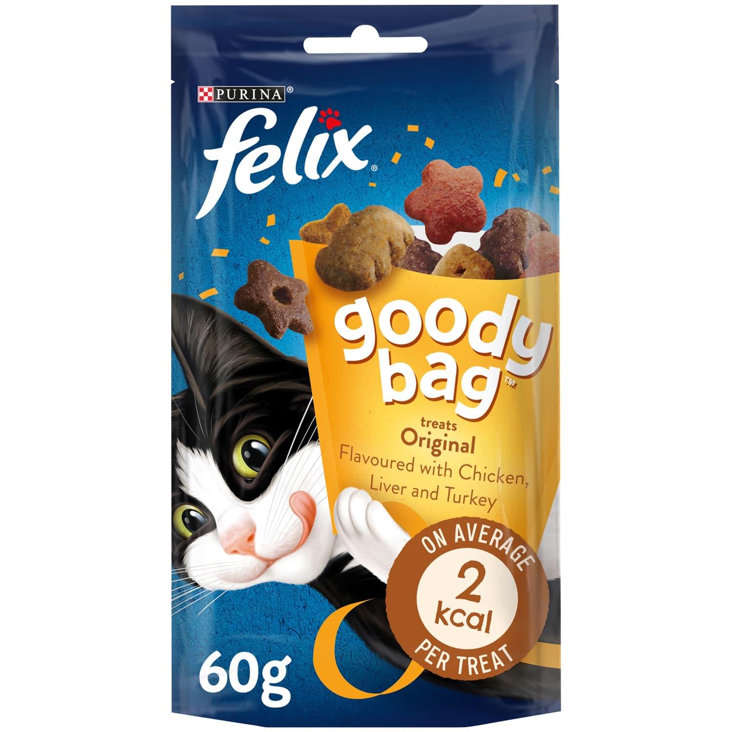 Felix Goody Bag Original Chicken, Liver and Turkey Cat Treats 60g