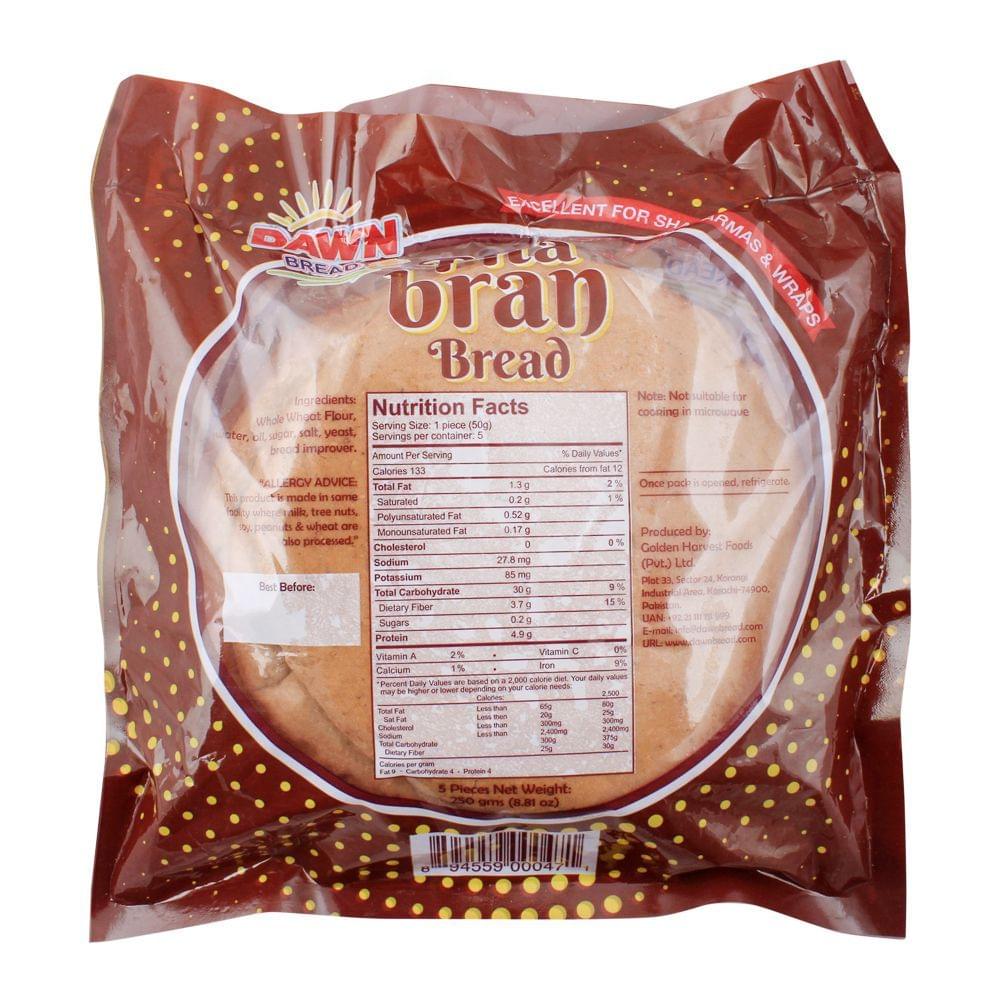 Dawn Pita Bran Bread 250g